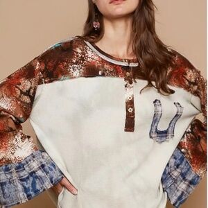 POL patchwork shirt